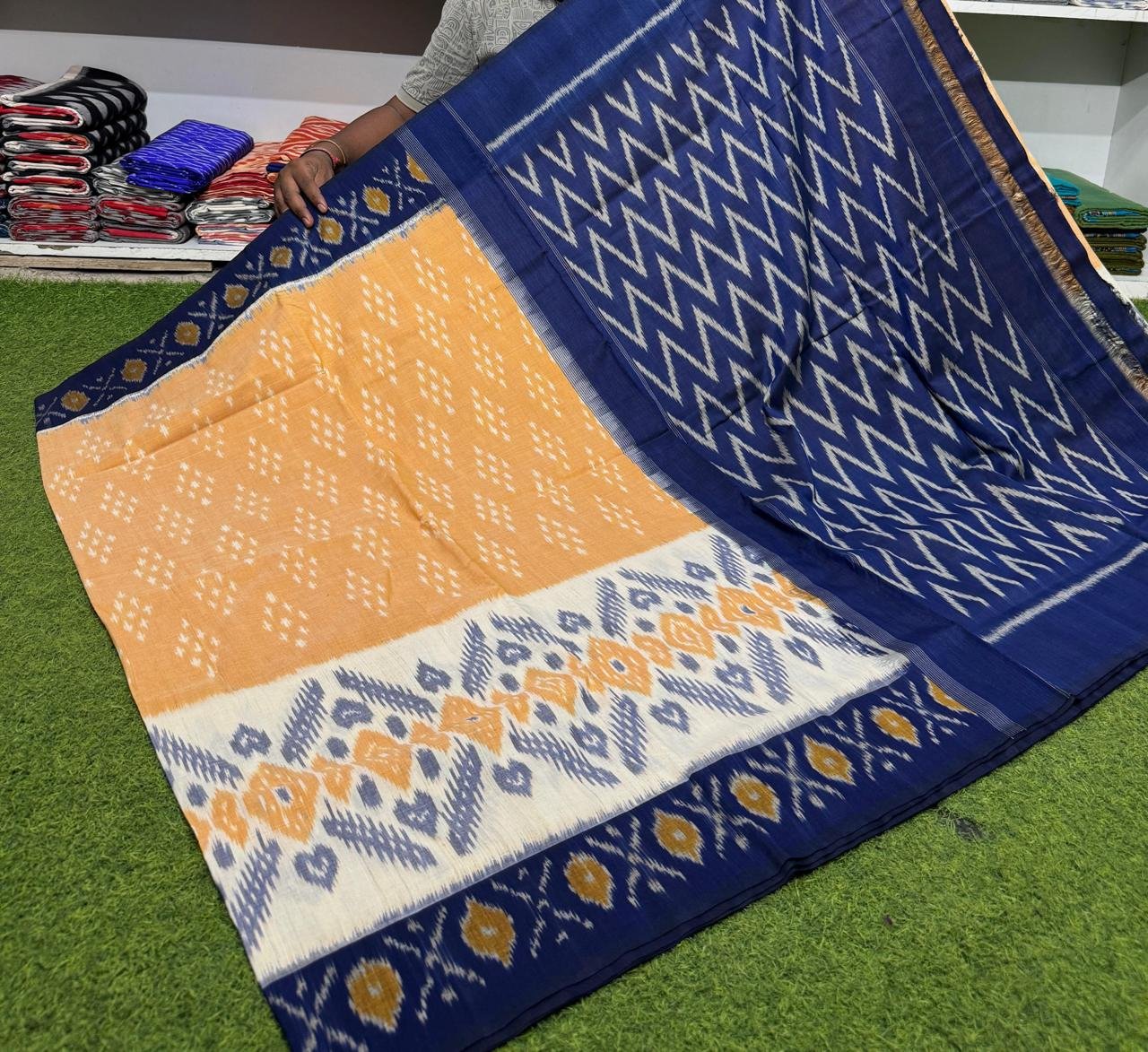 Cotton Saree - PSRGN13-ICTSDZDCD-17