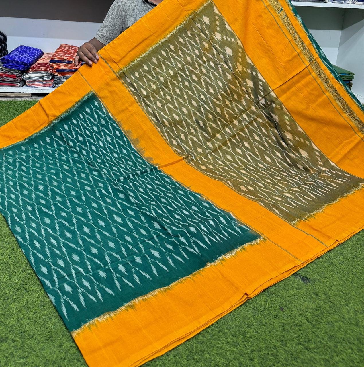 Cotton Saree - PSRGN13-ICTSDZDCD-20