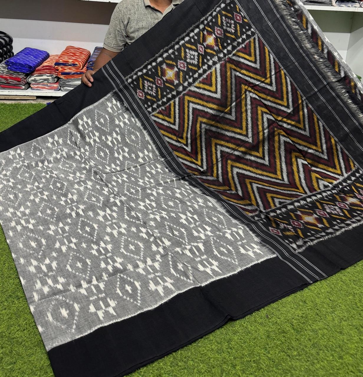 Cotton Saree - PSRGN13-ICTSDZDCD-26