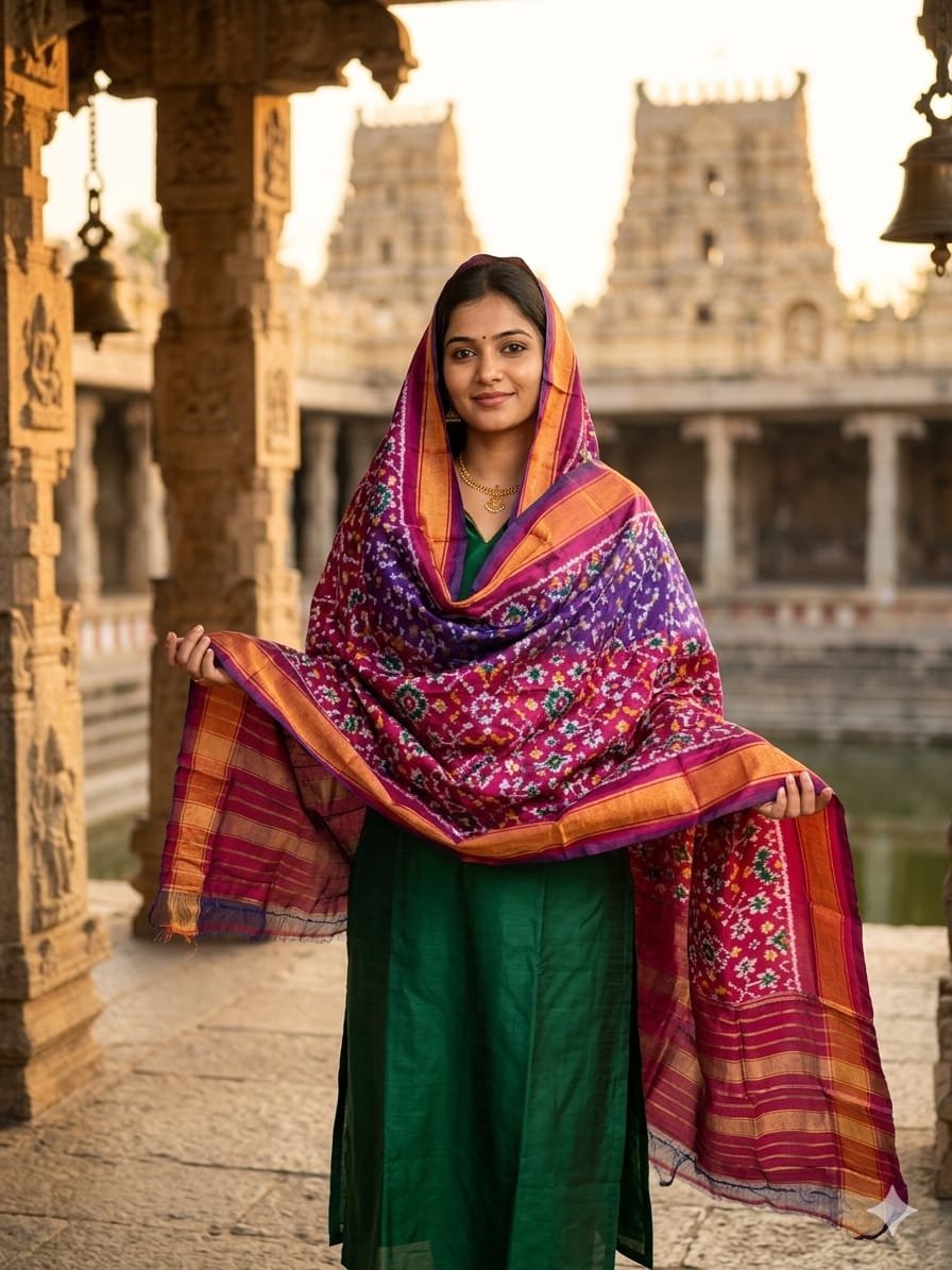Ikat Dupatta - PGMRY26-ISDPDEZCD-11