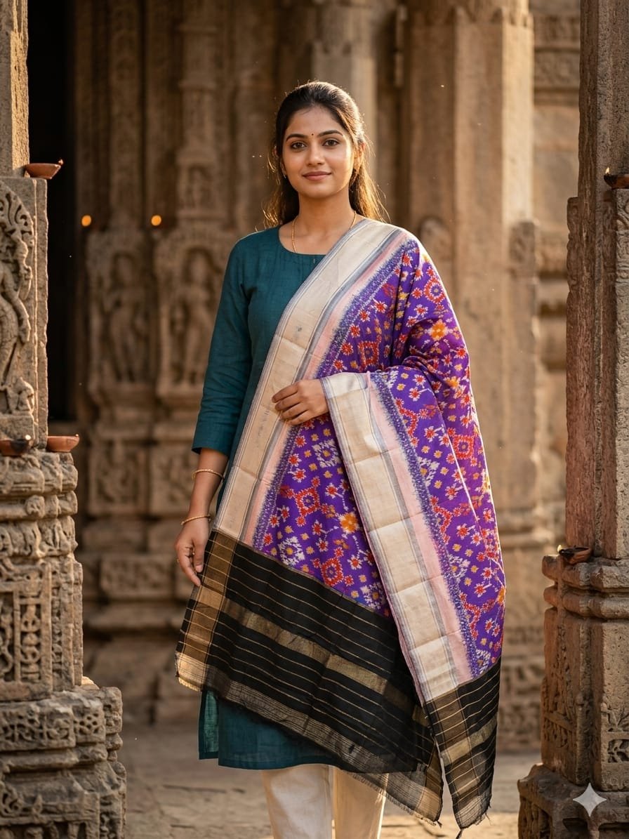 Ikat Dupatta - PGMRY26-ISDPDEZCD-18
