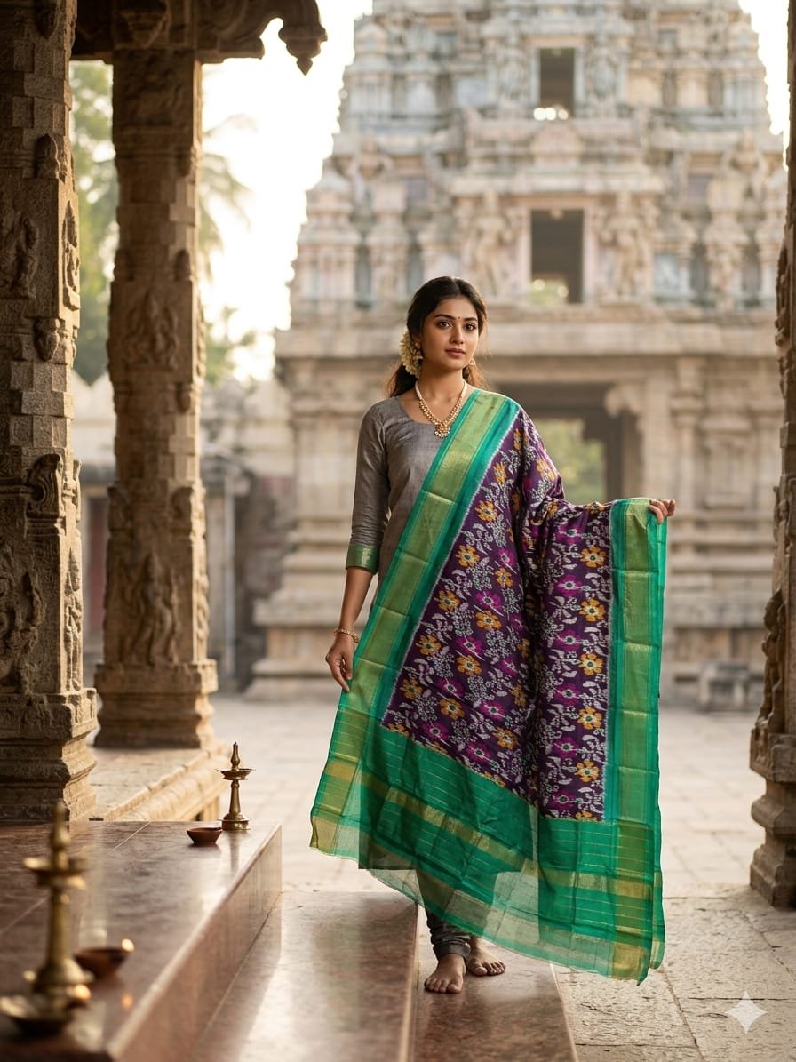 Ikat Dupatta - PGMRY26-ISDPDEZCD-20