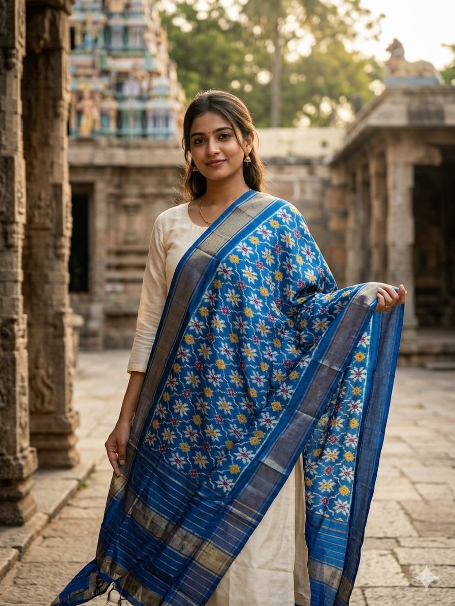 Ikat Dupatta - PGMRY26-ISDPDEZCD-26