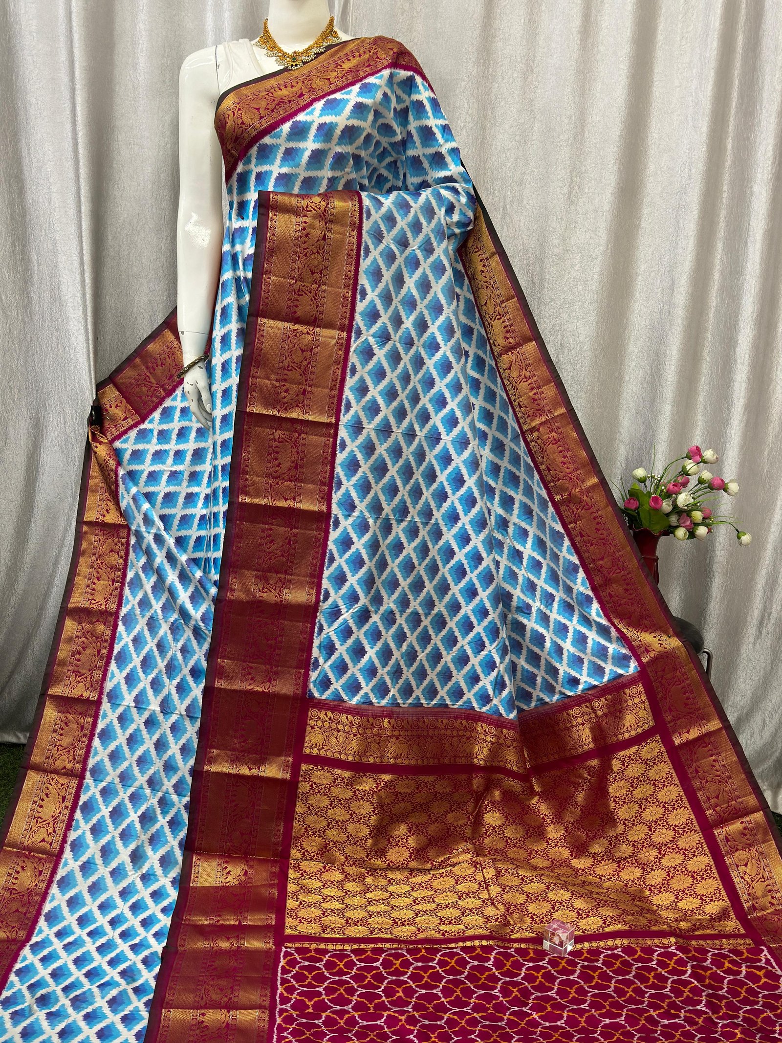 Kanchi Border Ikat - PASKN08-KBRPISEDC-12