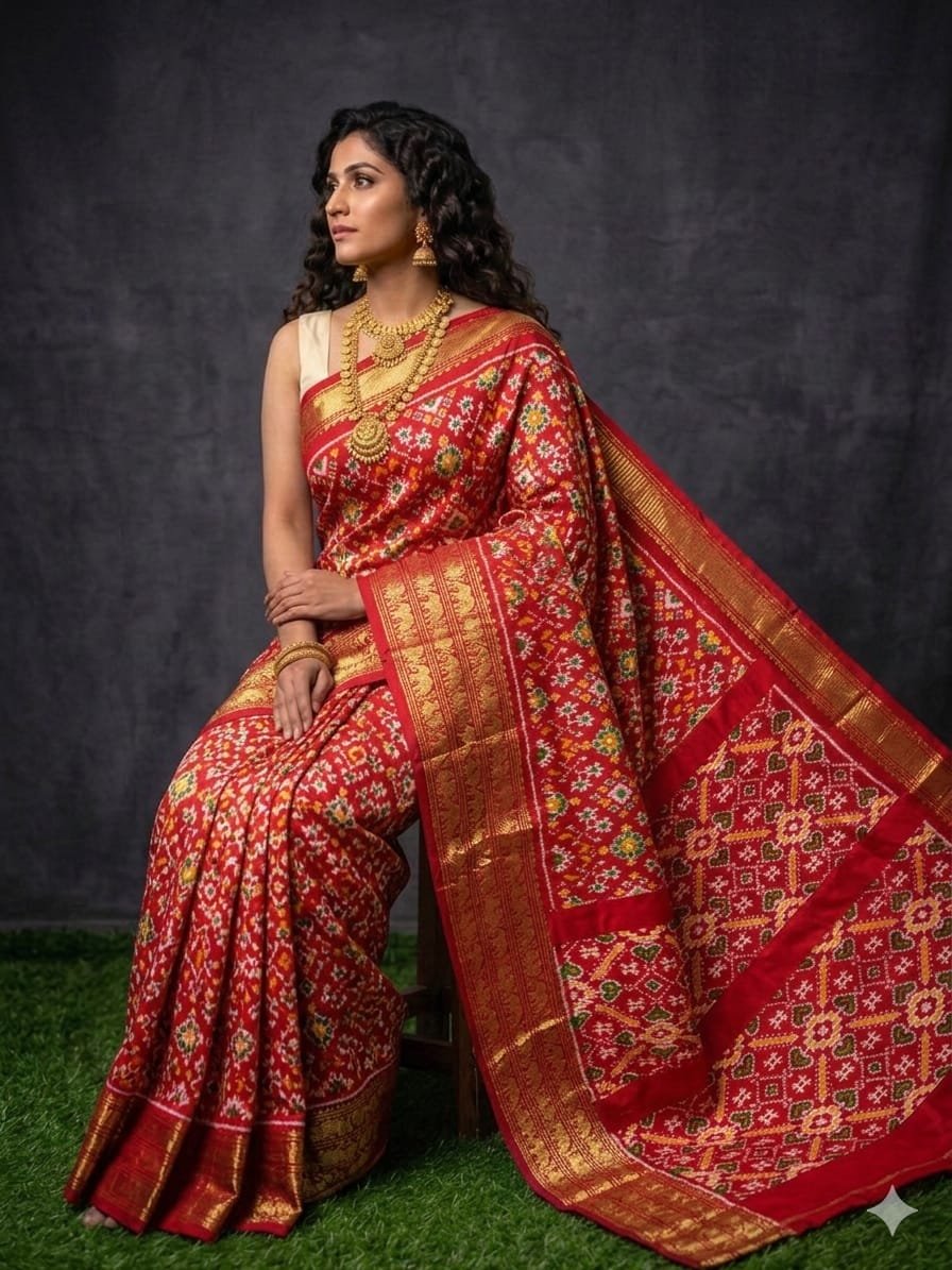 Kanchi Border Ikat - PDLSY23-KBIPIDBDC-09