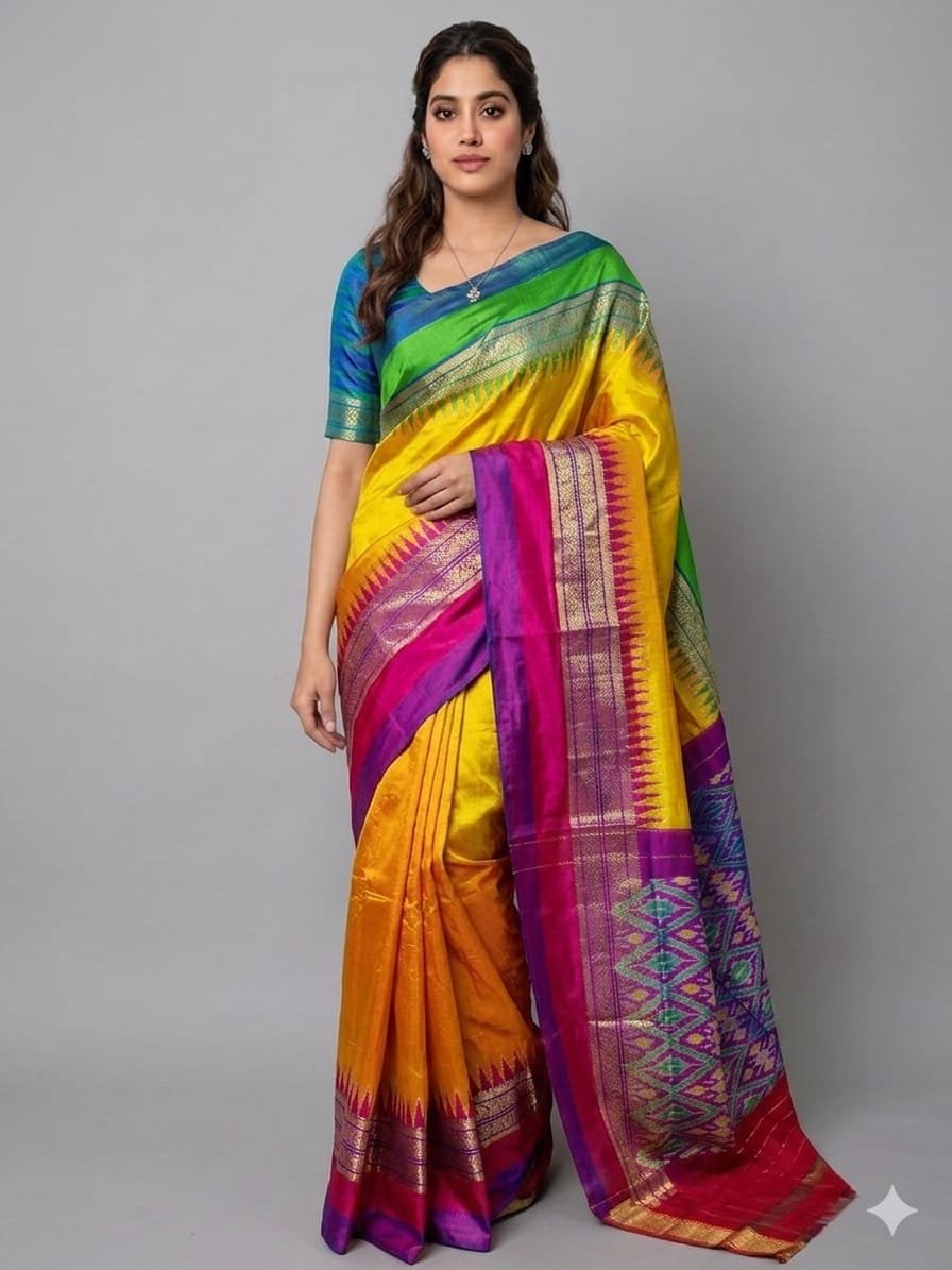Kanchi Border Ikat - PDLSY31-KBIPCBBCD-03