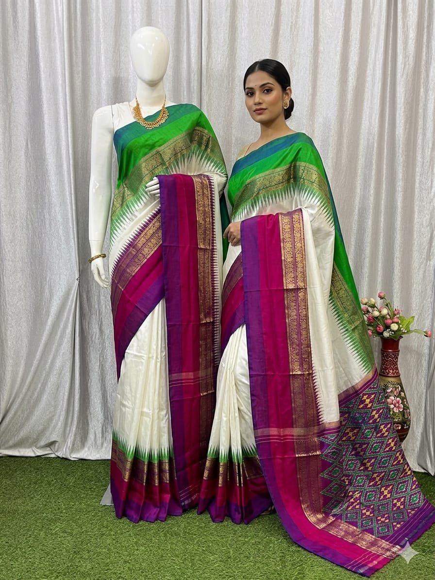 Kanchi Border Ikat - PDLSY31-KBIPCBBCD-04