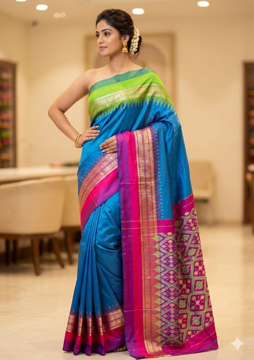 Kanchi Border Ikat - PDLSY31-KBIPCBBCD-10