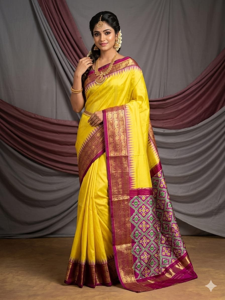 Kanchi Border Ikat - PDLSY31-KBIPCBBCD-12