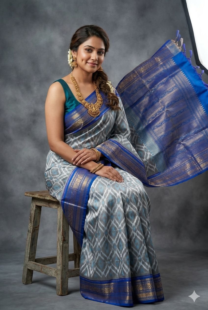 Kanchi Border Ikat - PUSNN27-KBRPCNSCD-07