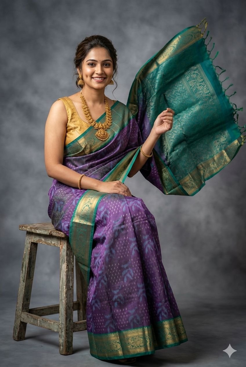 Kanchi Border Ikat - PUSNN27-KBRPCNSCD-14