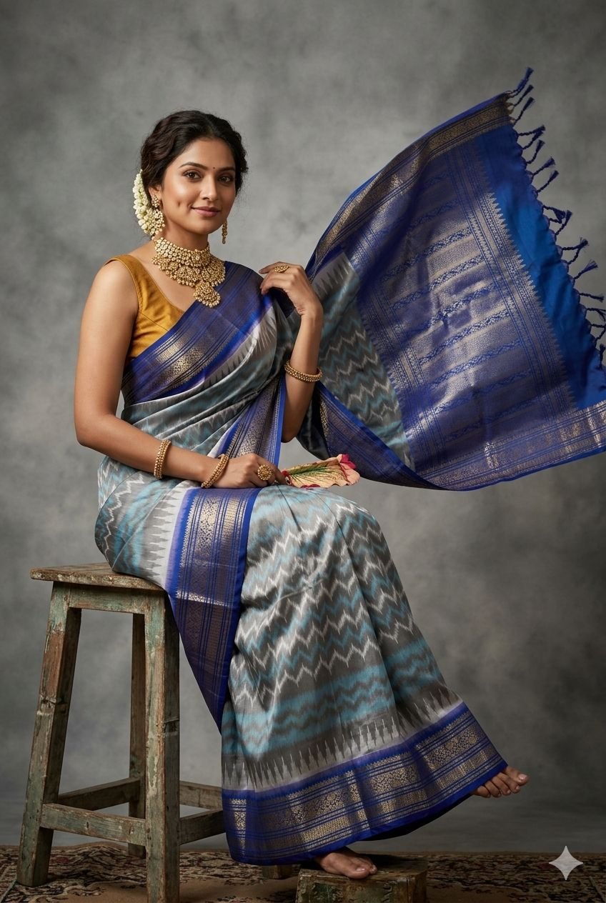 Kanchi Border Ikat - PUSNN27-KBRPCNSCD-21