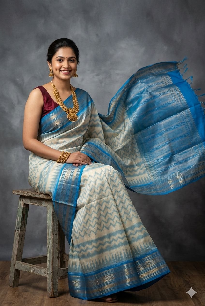 Kanchi Border Ikat - PUSNN27-KBRPCNSCD-23